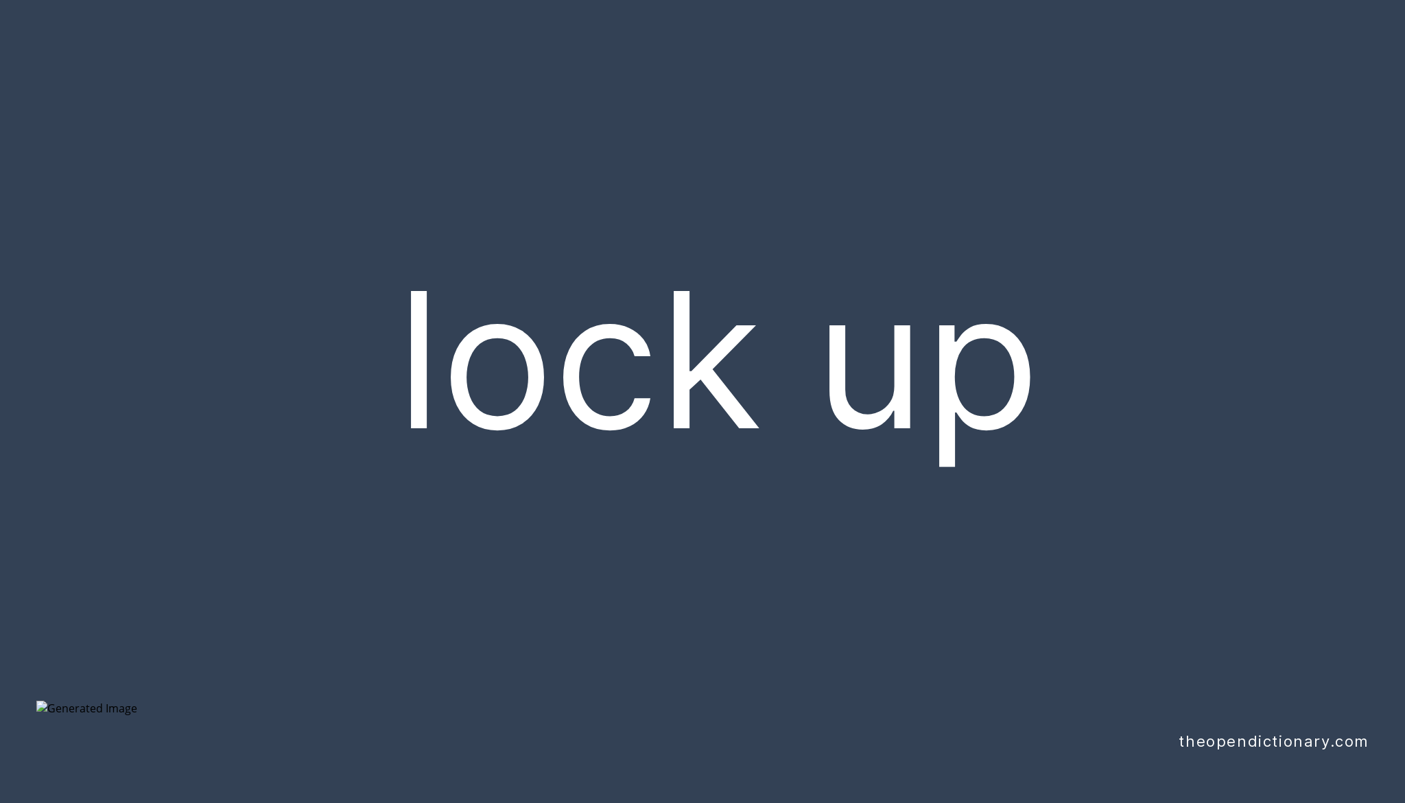 LOCK UP Phrasal Verb LOCK UP Definition, Meaning and Example